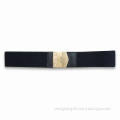 Men's and Women's Elastic Belt with Gold Lock Buckle on Strap